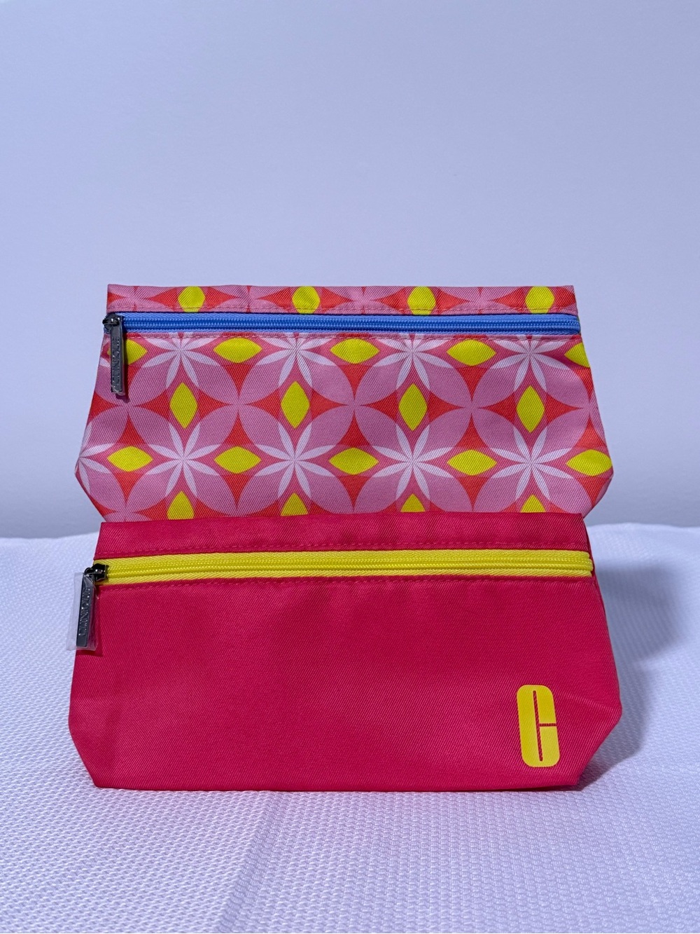 Clinique Bright Pink & Yellow Cosmetic Pouch Duo